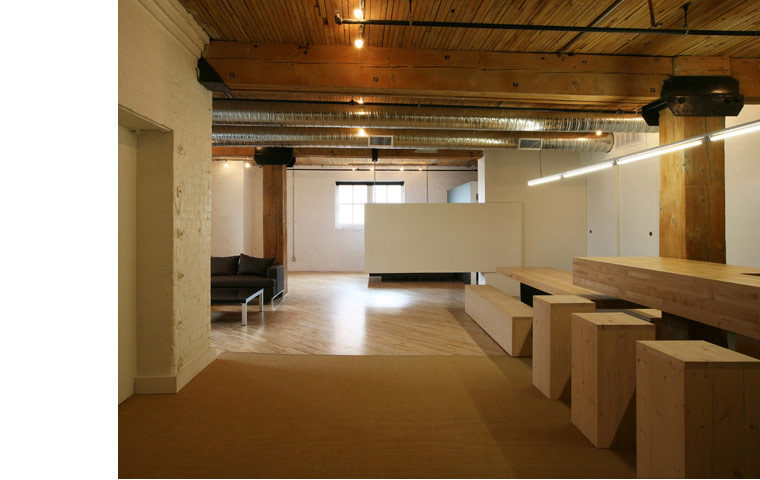 minimal loft renovation, custom counter, custom dining table, custom barstool